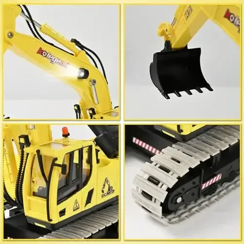 kolegend Remote Control Excavator Toy 16 Inch, 11 Channel RC Construction Vehicles Hydraulic Haulers Digger Toys Gift for 6+ Years Old Kids Boys - 7