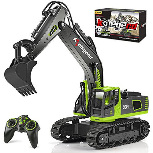 Kolenend Remote Control Excavator Toy 16 Inch, 11 Channel RC Construction Vehicles Hydraulic Haulers Digger Toys Gift for 6 7 8 9 10 Years Old Kids Boys - 7