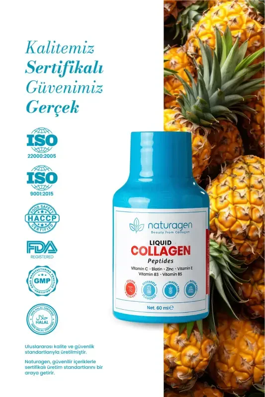 Kollagen Ananas Hidi Suyu Kollagen Shot 60 ml X12 dona Shisha Tip 1 & Tip 3 Gidrolangan Suyu Kollagen - 7