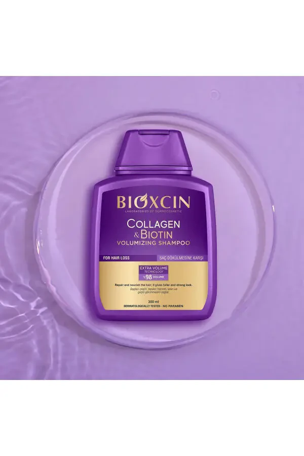 Kollagen & Biotin Ekstra Hajm Shampo 300 Ml - Kollagen Biotin Yupqa Yengil Sochlar Uchun - 6