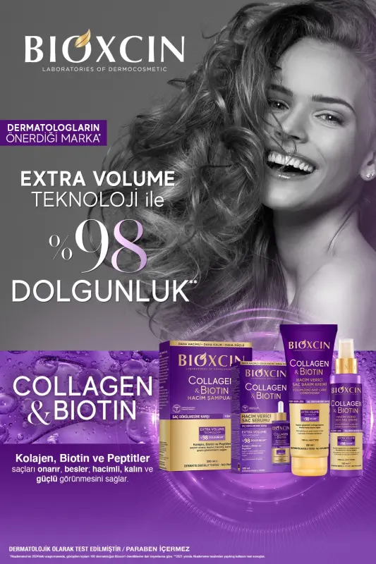 Kollagen & Biotin Ekstra Hajm Shampo 300 Ml - Kollagen Biotin Yupqa Yengil Sochlar Uchun - 4
