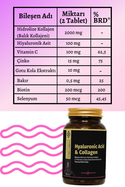 Kollagen Kompleksi & Gialuron kislotasi + 5000 mg Biotin - 4