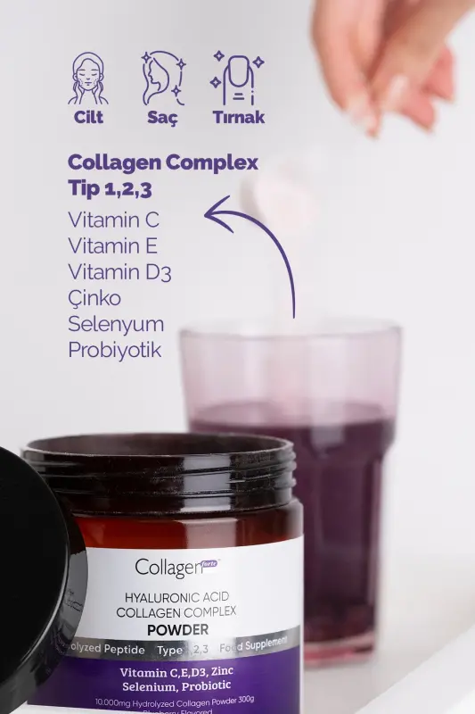Kollagen Kuni 300g. Kollagen, Probiotik, Biotin, Multivitamin, O'rmon Meva Hidi - 5