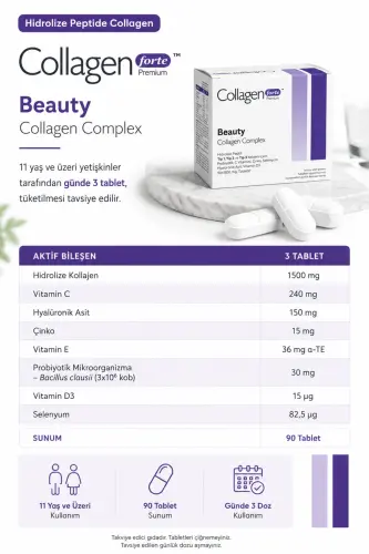 Kollagen, Probiotik & Multivitamin 1500mg X 90 Tablet - 5