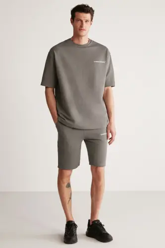 Colombia Erkek 2 Li Set Comfort Fit Polarsız Nakışlı Gri Eşofman Takımı-Gri - 1