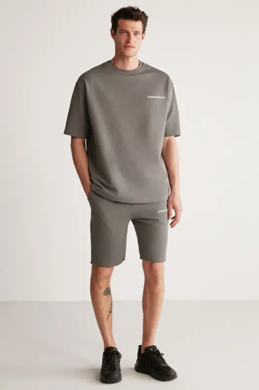 Colombia Erkek 2 Li Set Comfort Fit Polarsız Nakışlı Gri Eşofman Takımı-Gri - 1