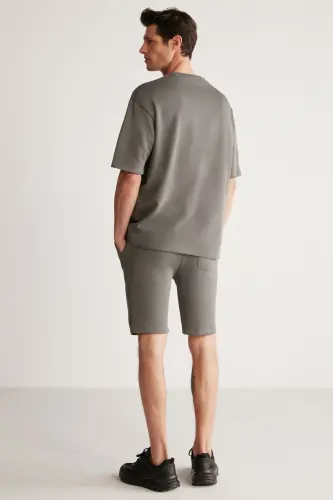 Colombia Erkek 2 Li Set Comfort Fit Polarsız Nakışlı Gri Eşofman Takımı-Gri - 8