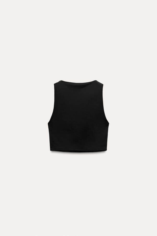 KOLSUZ CROP TOP-Siyah - 4