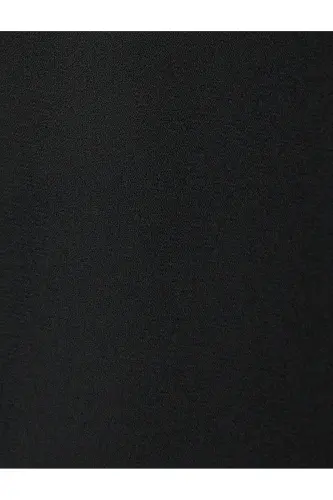 Kolsuz Fırfırlı Şifon Bluz V Yaka-Siyah - 6