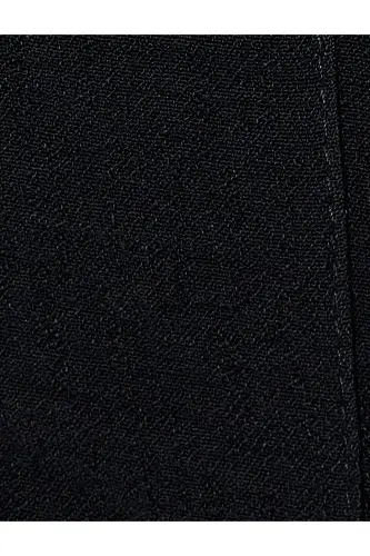 Kolsuz Midi Boy Gömlek Viskon Elbise Kemerli Cep Detaylı-Siyah - 6