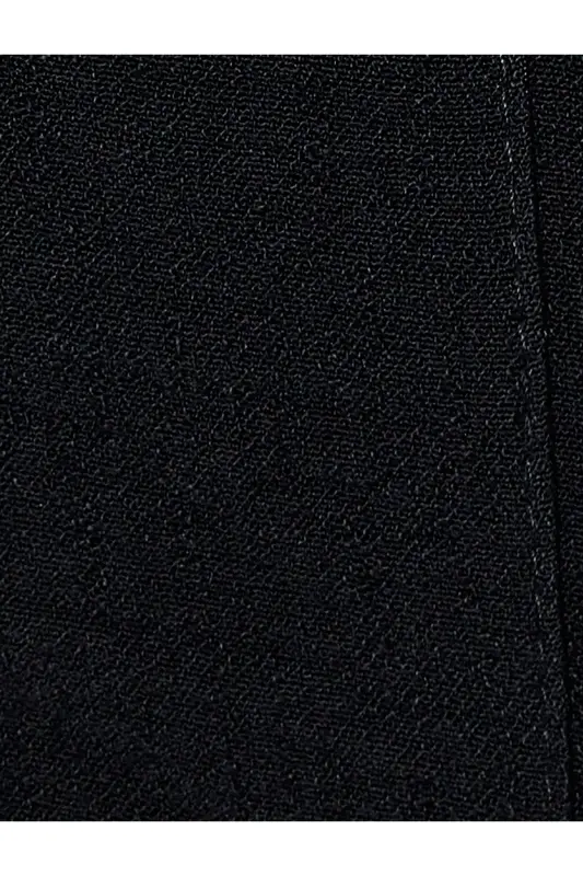 Kolsuz Midi Boy Gömlek Viskon Elbise Kemerli Cep Detaylı-Siyah - 6