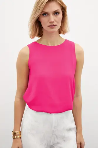 Kolsuz Salaş Bluz Fuşya-FUŞYA - 1