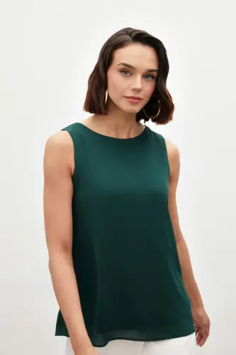 Kolsuz Salaş Bluz - Zümrüt-ZÜMRÜT - 3