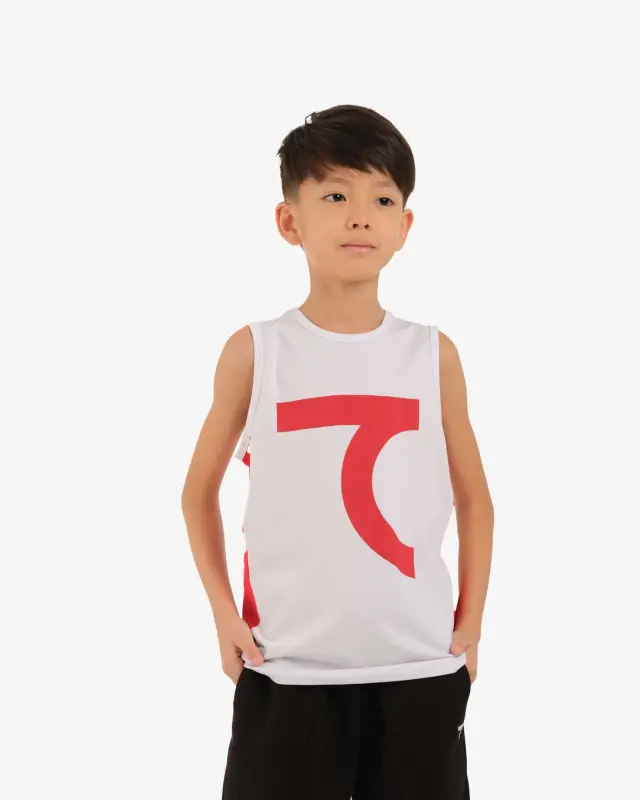 Sleeveless T-shirt - БЕЛО-КРАСНЫЙ - 2