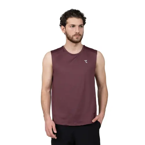 Sleeveless T-shirt - БОРДОВЫЙ - 1