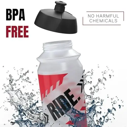 KOM Cycling Water Bottle 2 Pack. Cycling Water Bottle Set to Inspire. Includes 2 bike water bottles that fit most cages and bottle holders. BPA Free! Made in Europe - 3