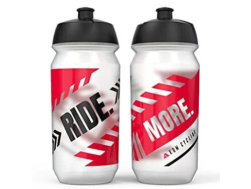 KOM Cycling Water Bottle Collection 500ml (16.9oz) Cycling Water Bottle Inspiration (2 Bottles, Ride. More.) - KOM Cycling