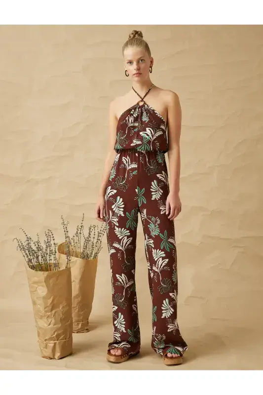 Комбинезон с завязкой на шее, с деталью в виде кольца - 3