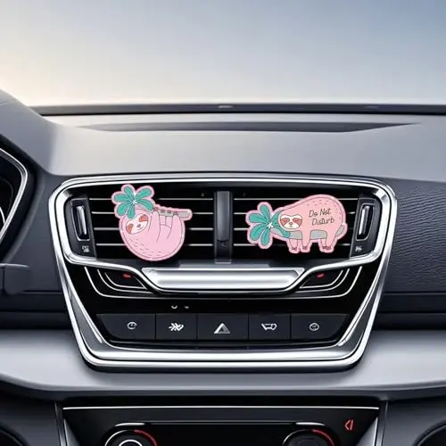 Funny Pink Sloth Air Freshener Clips,Car Vent Clip,Car Decorative Clip, Car Air Conditioner Clip,Automotive Interior Decoration Gifts for Men/Women - CINPUDO (1)
