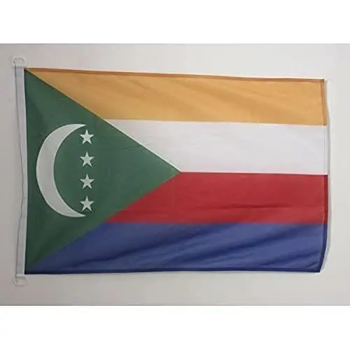 Komor dengiz bayrog'i 18'' x 12'' - Komor bayroqlari 30 x 45 sm. - Qayiq uchun banner 12x18 dyuym - AZ FLAG 