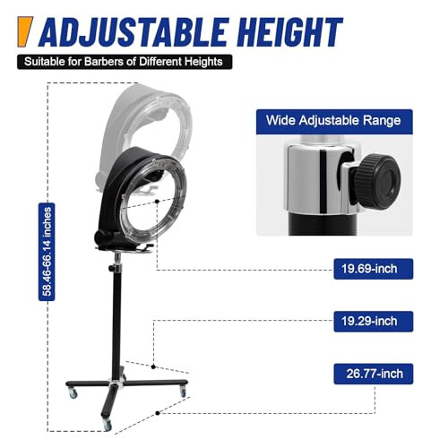 Kompakt Kızılötesi Saç Boya İşlemci ve Kurutucu, Yuvarlanan Tabanlı, Profesyonel Yörüngeli Kızılötesi Standlı Saç Kurutucu, Net Ekran, Ayarlanabilir Yükseklik, Permanentler, Renk, Bakım, Yarı Renk Kuru Baş Bakımı İçin - 6