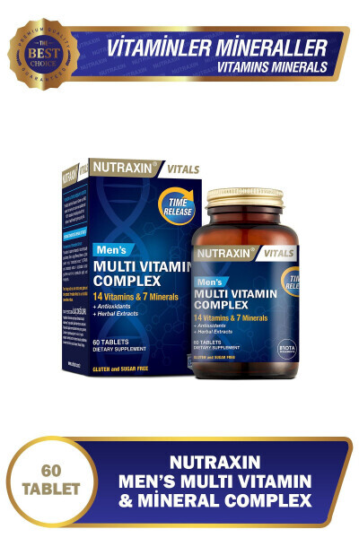 Комплекс витаминов и минералов для мужчин, пищевая добавка, 60 таблеток - NUTRAXIN