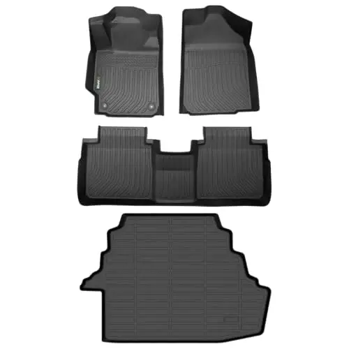 Комплект автомобильных ковриков и коврика в багажник HAFIDI® для Toyota Camry CE/LE/SE/XLE 2007-2011, всепогодная защита, TPE, противоскользящие, черные 
