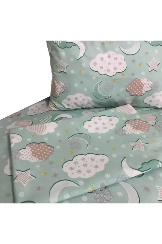 Комплект детского постельного белья на молнии - Зеленый - Y YAĞIZ HOME COLLECTION
