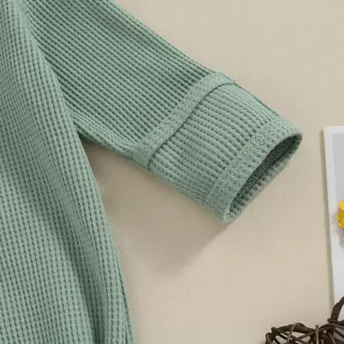 Комплект для новорожденных BULINGNA: платье с узлом и шапочка, унисекс, ночная рубашка с варежками, пижама цельная. - 6