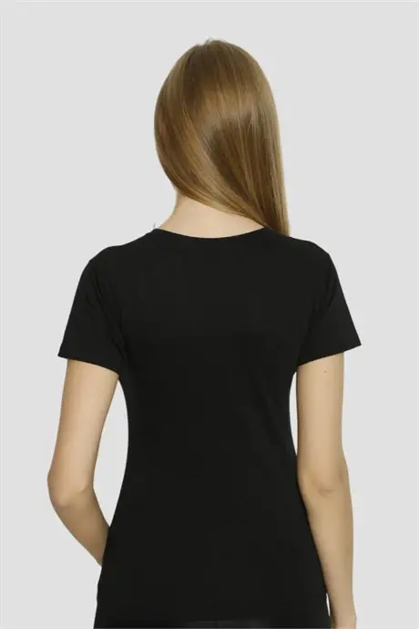 Комплект из 2 футболок с круглым вырезом Angelino Black Lycra - 4