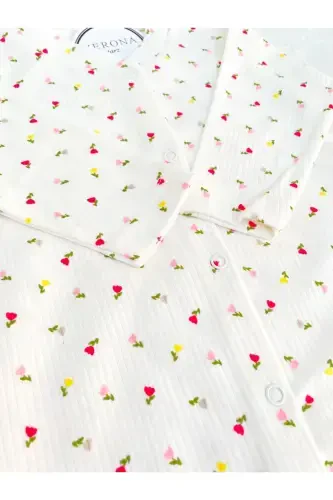 Комплект из 2 комбинезонов для новорожденных девочек с цветочным рисунком, 1-3-6 месяцев - Цветочный - VERONA TARZ (1)