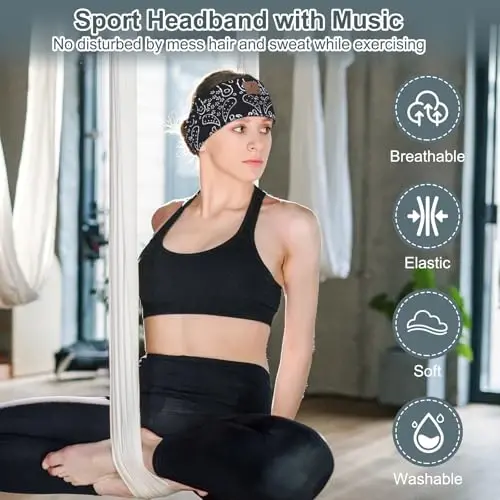 Комплект из 2 усовершенствованных беспроводных Bluetooth-оголовий для сна на боку, бега, путешествий и медитации - 4