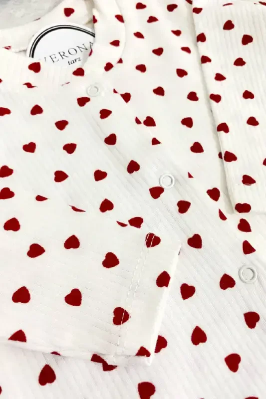 Комплект из 2-х комбинезонов для новорожденной девочки с цветочным рисунком, 1-3-6 месяцев, с сердечками - 4