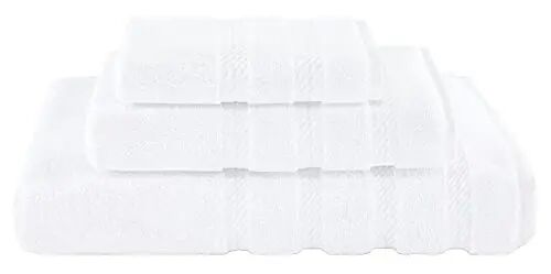 Комплект из 3 премиальных полотенец American Soft Linen: 1 банное полотенце, 1 полотенце для рук, 1 салфетка, 600 GSM, 100% хлопок, турецкие полотенца для ванной, белый комплект - AMERICAN SOFT LINEN