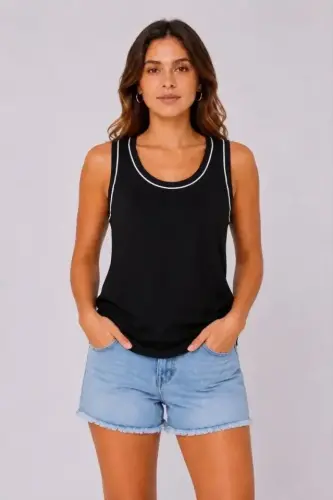 Комплект из 3 спортивных майок без рукавов, летние, с круглым вырезом - белый, черный, красный - 3