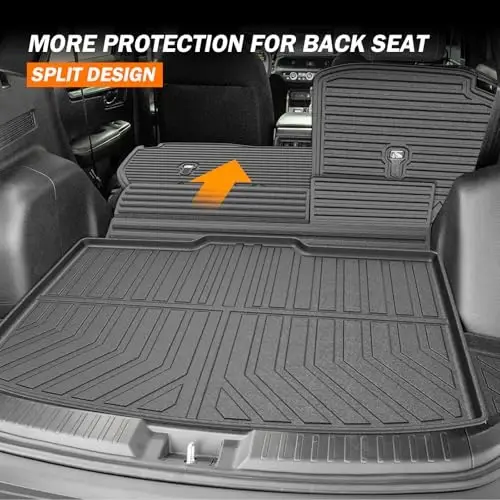 Комплект ковриков KUST для Honda CR-V 2023-2025 2026 (не для гибрида), всепогодный коврик в багажник и на спинку сиденья CRV, TPE резина с бортиками (для багажа в нижнем положении) - 6