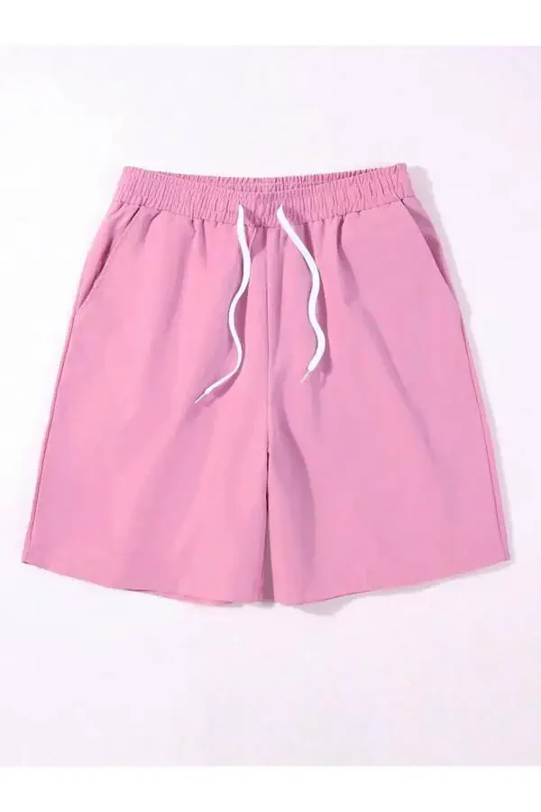 Комплект одежды с шортами розового цвета с принтом Бруклина - 4