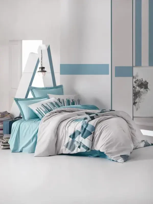 Комплект постельного белья Cotton Box Double Nesto Petroleum - NEVRESIMDUNYASI