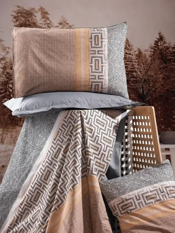 Комплект постельного белья Cotton Box Earth Vertu Anthracite для двуспальной кровати - 2