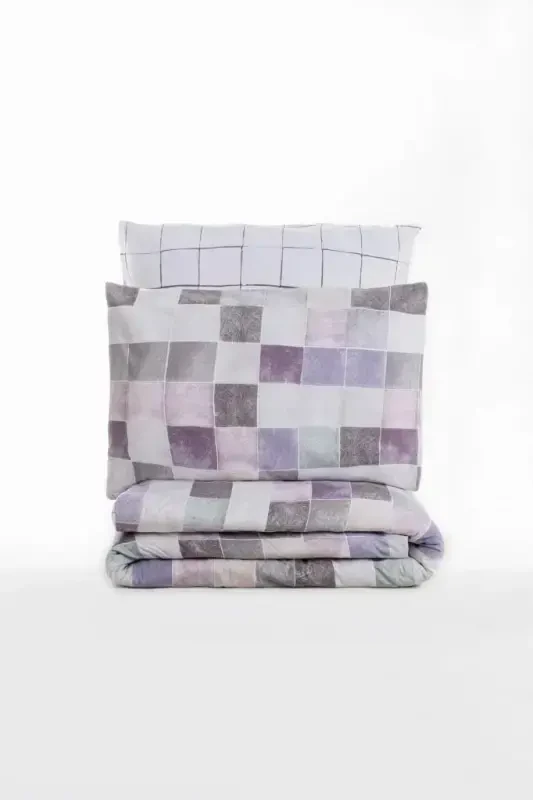 Комплект постельного белья Cotton Box Minimal на двуспальную кровать бордово-розового цвета - 3