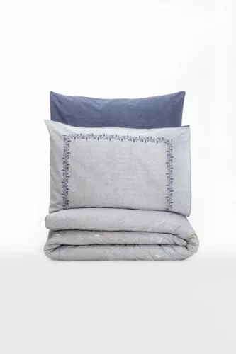 Комплект постельного белья Cotton Box Modeline Ranforce на двуспальную кровать Nitsa темно-синий - 3