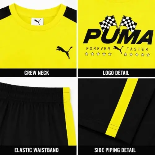 Комплект шорт и футболок для мальчиков PUMA Active — футболка Dry Fit и спортивные шорты, комплект одежды для мальчиков (4-16 лет) - 5