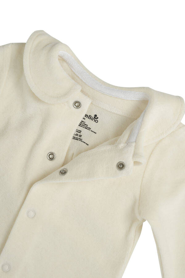 Комплект трикотажный для новорожденной девочки, 3 предмета - кремовый - 2