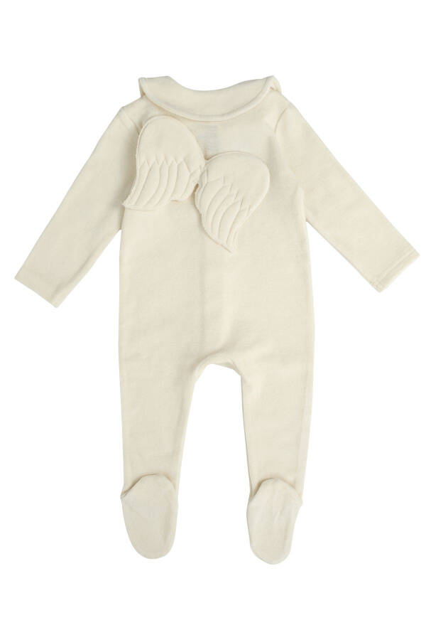 Комплект трикотажный для новорожденной девочки, 3 предмета - кремовый - 3