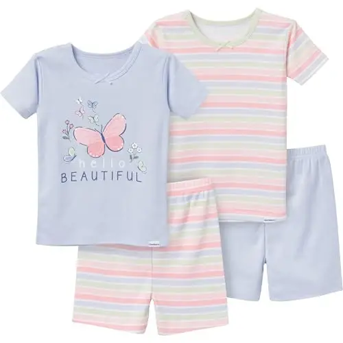 Комплект хлопковых пижам Gerber для девочек, 4 предмета 