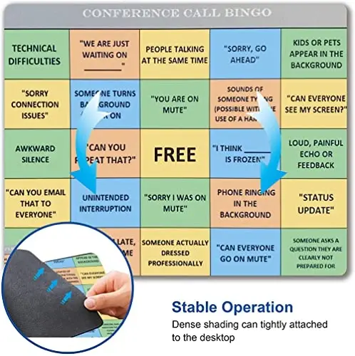 Conference Call Bingo Mouse Pad, Personalized Mouse Mat Waterproof Non-Slip Rubber Base MousePads for Office Home - 3