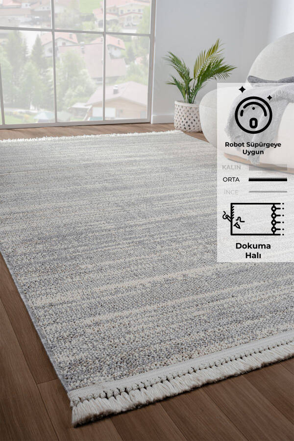 Konfor Bastia 1276 Cream Grey Soft Knit Modern Woven Boucle Rug - 5