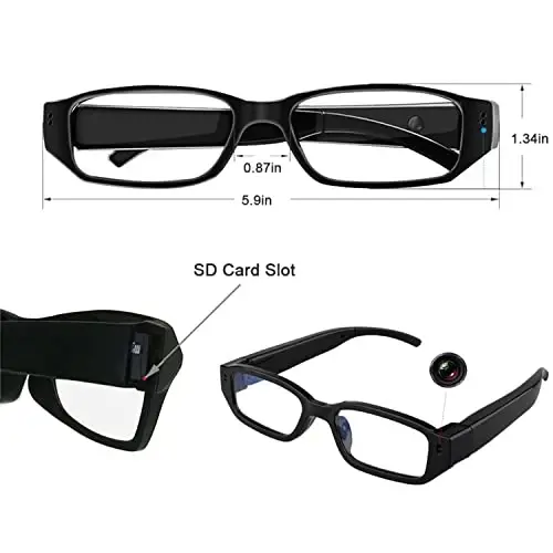 KONLEYA Smart Camera Glasses with Camera HD 1080P Sports Wearable Glasses for Outdoor Sports - 5