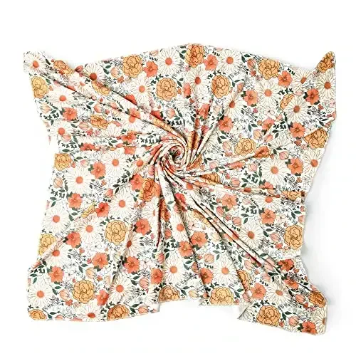 Konssy Baby Girl Newborn Receiving Blanket with Headband Set Baby Swaddle Nursery Swaddle Wrap - 3