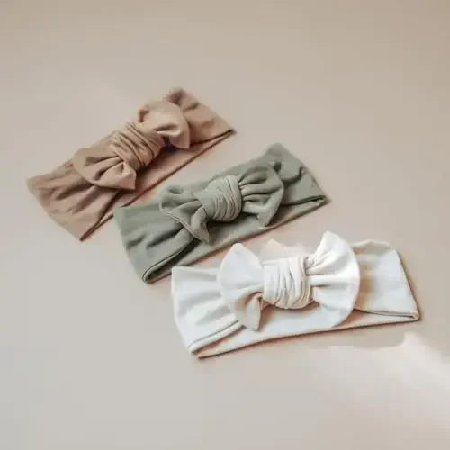 Konssy Baby Girl Newborn Receiving Blanket with Headband Set Baby Swaddle Nursery Swaddle Wrap - 5